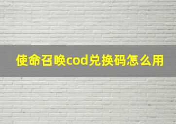 使命召唤cod兑换码怎么用