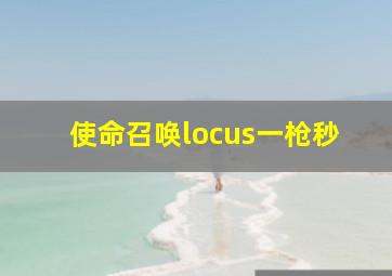 使命召唤locus一枪秒