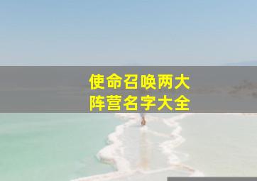 使命召唤两大阵营名字大全