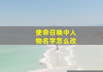 使命召唤中人物名字怎么改