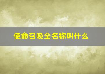 使命召唤全名称叫什么