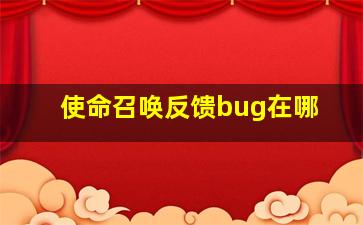 使命召唤反馈bug在哪