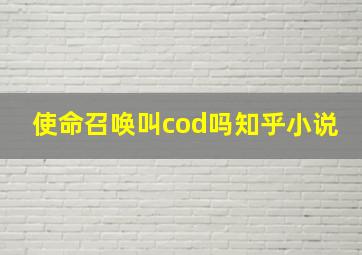 使命召唤叫cod吗知乎小说