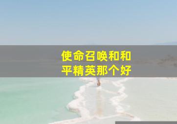 使命召唤和和平精英那个好