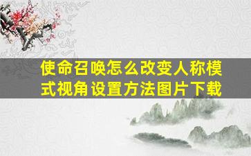 使命召唤怎么改变人称模式视角设置方法图片下载