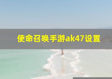 使命召唤手游ak47设置