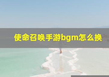 使命召唤手游bgm怎么换