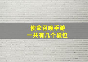 使命召唤手游一共有几个段位