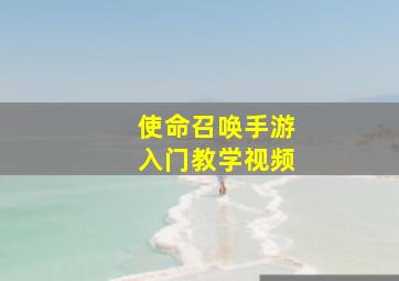 使命召唤手游入门教学视频