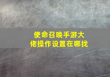 使命召唤手游大佬操作设置在哪找