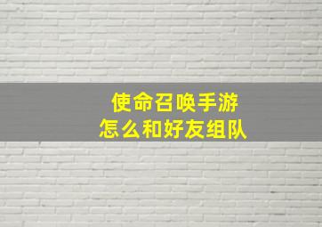 使命召唤手游怎么和好友组队