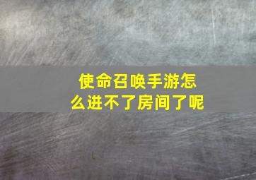 使命召唤手游怎么进不了房间了呢