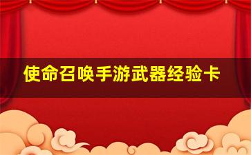 使命召唤手游武器经验卡