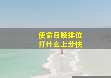 使命召唤排位打什么上分快