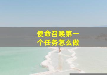 使命召唤第一个任务怎么做