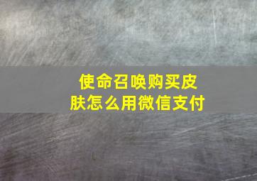 使命召唤购买皮肤怎么用微信支付