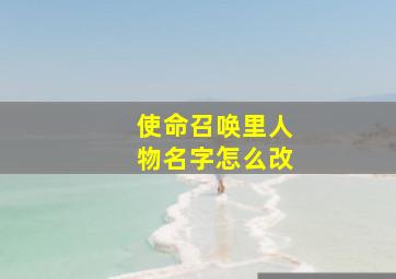 使命召唤里人物名字怎么改