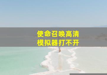 使命召唤高清模拟器打不开