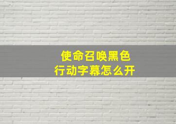 使命召唤黑色行动字幕怎么开