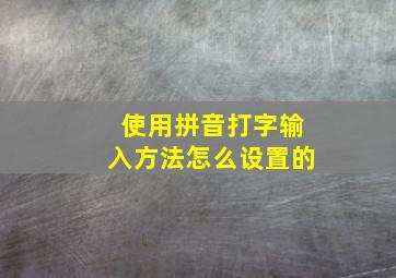 使用拼音打字输入方法怎么设置的