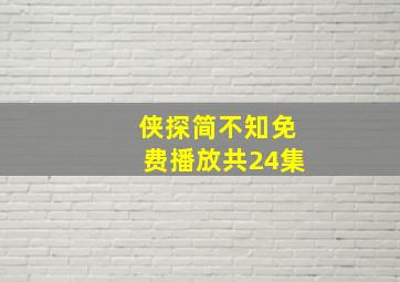 侠探简不知免费播放共24集