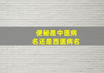 便秘是中医病名还是西医病名