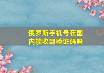 俄罗斯手机号在国内能收到验证码吗