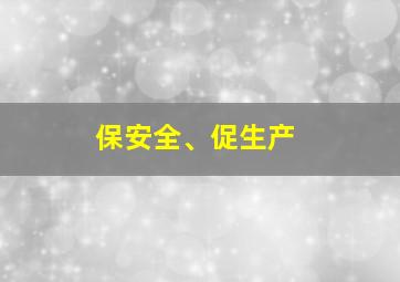 保安全、促生产