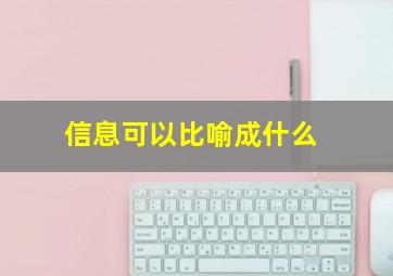 信息可以比喻成什么