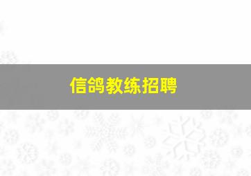 信鸽教练招聘