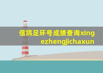 信鸽足环号成绩查询xingezhengjichaxun