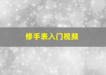 修手表入门视频