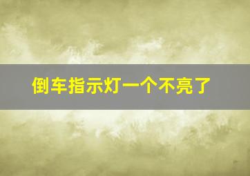 倒车指示灯一个不亮了