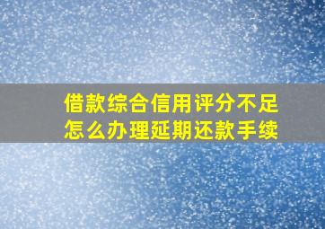 借款综合信用评分不足怎么办理延期还款手续