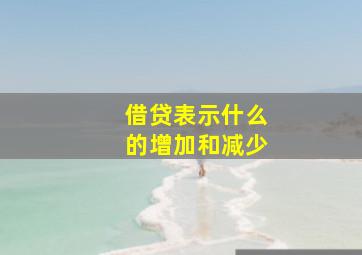 借贷表示什么的增加和减少