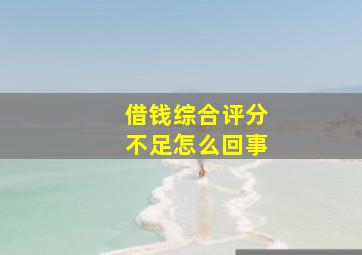 借钱综合评分不足怎么回事