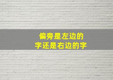 偏旁是左边的字还是右边的字