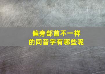 偏旁部首不一样的同音字有哪些呢