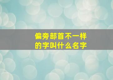 偏旁部首不一样的字叫什么名字