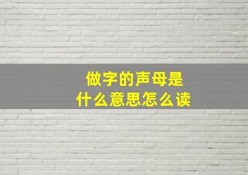 做字的声母是什么意思怎么读