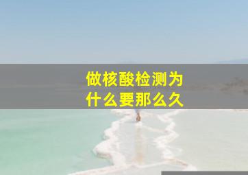 做核酸检测为什么要那么久