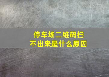 停车场二维码扫不出来是什么原因