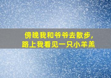 傍晚我和爷爷去散步,路上我看见一只小羊羔