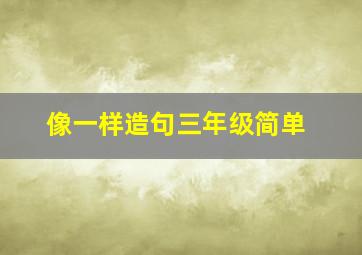 像一样造句三年级简单