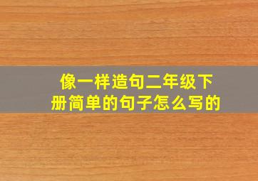 像一样造句二年级下册简单的句子怎么写的