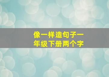 像一样造句子一年级下册两个字