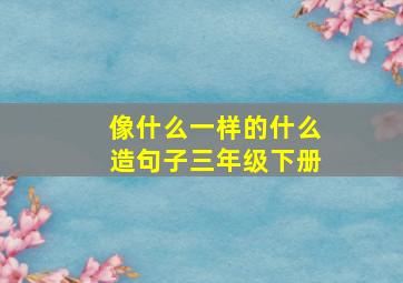 像什么一样的什么造句子三年级下册