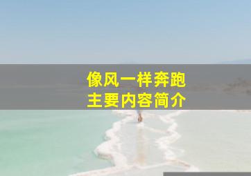 像风一样奔跑主要内容简介