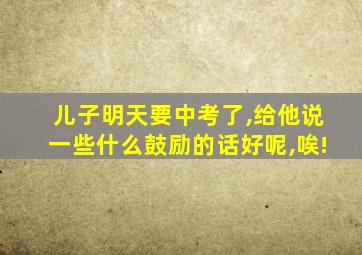 儿子明天要中考了,给他说一些什么鼓励的话好呢,唉!