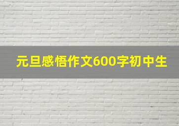 元旦感悟作文600字初中生